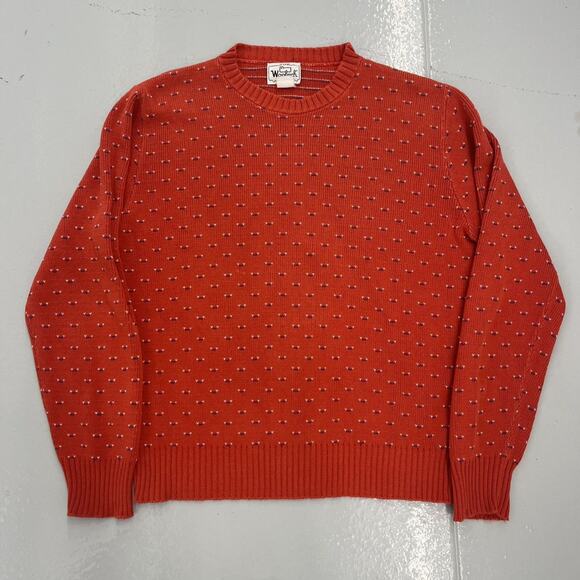 Vintage 90s Woolrich Red Pattern Cotton Sweater - Picture 1 of 3